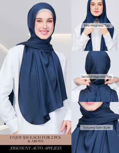 Instant Tag & Go Shawl | Satin Bulle in Midnight Blue | Batch 1