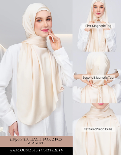 Instant Tag & Go Shawl | Satin Bulle in Bridal Cream | Batch 1