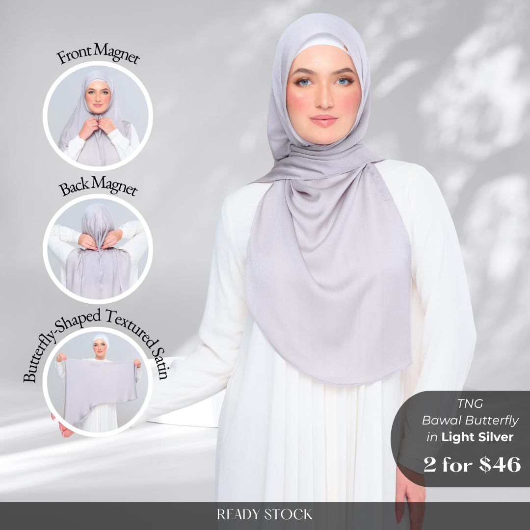 Instant Tag n' Go Butterfly | Textured Satin in Light Silver