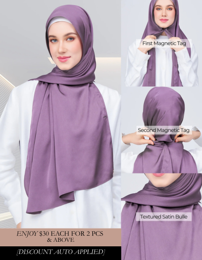 Instant Tag & Go Shawl | Satin Bulle in Dark Orchid | Batch 1