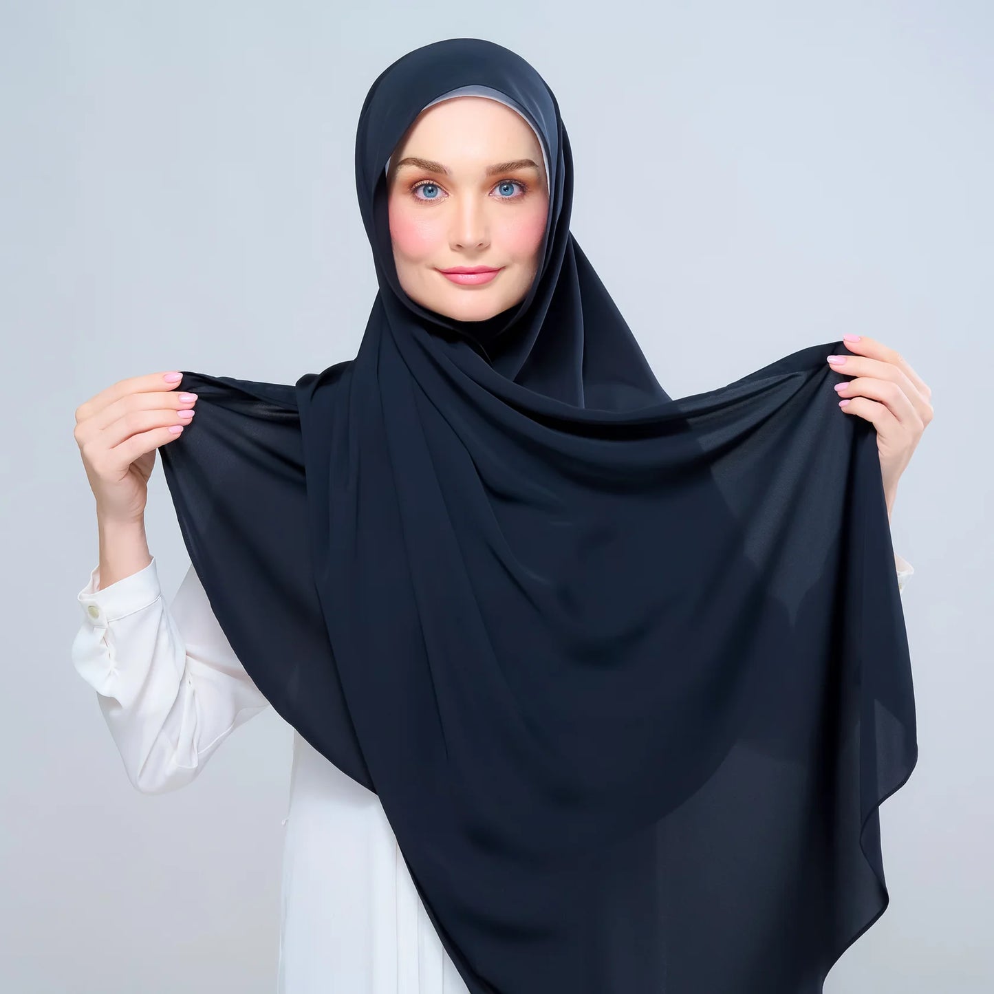 Instant Tag n' Go Shawl | Chiffon Silk in Pitch Black