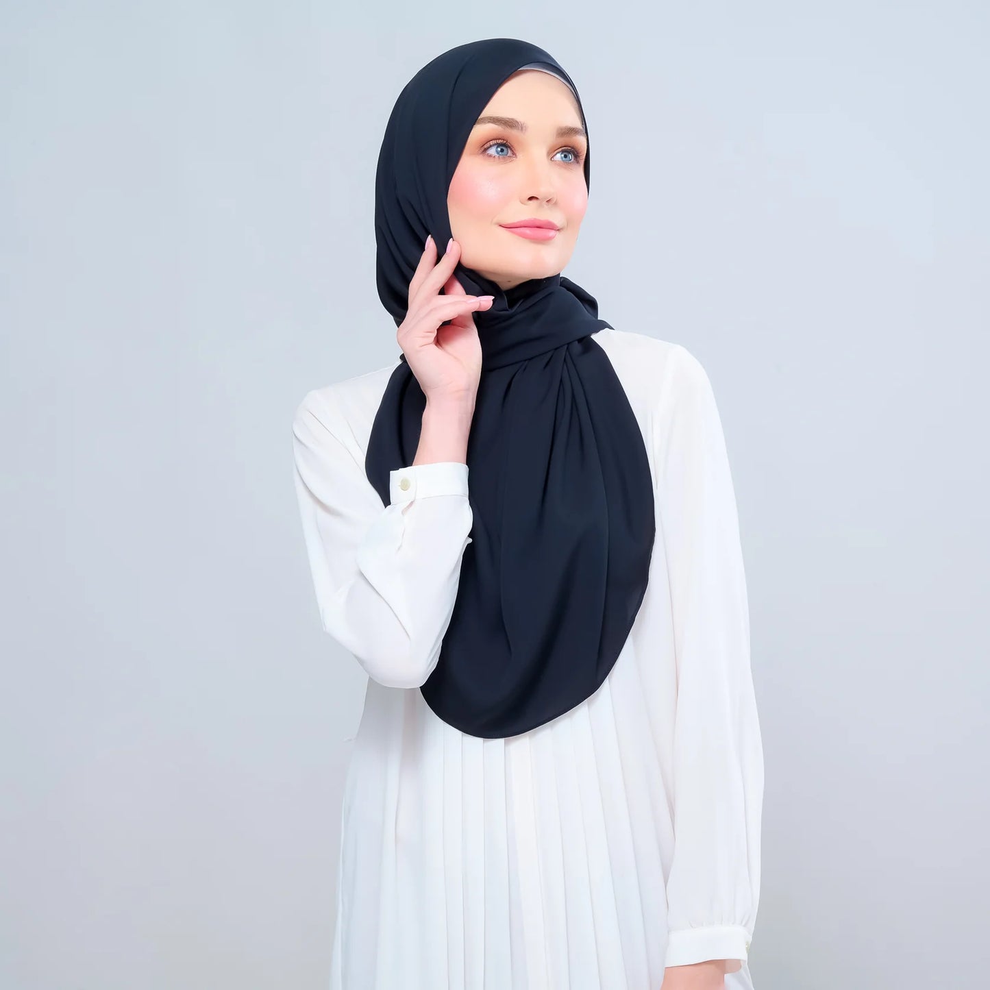 Instant Tag n' Go Shawl | Chiffon Silk in Pitch Black