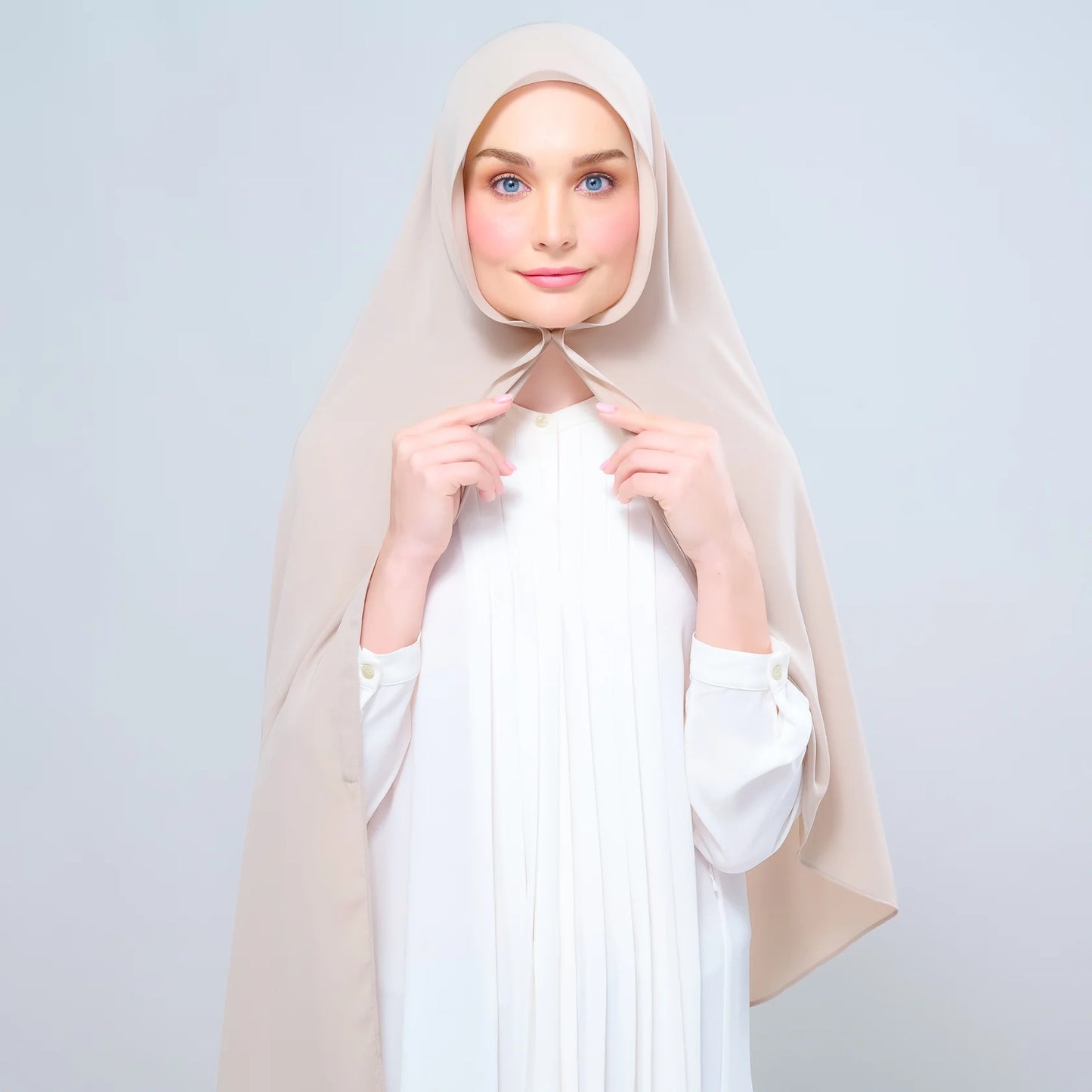 Instant Tag n' Go Shawl | Chiffon Silk in Taupe