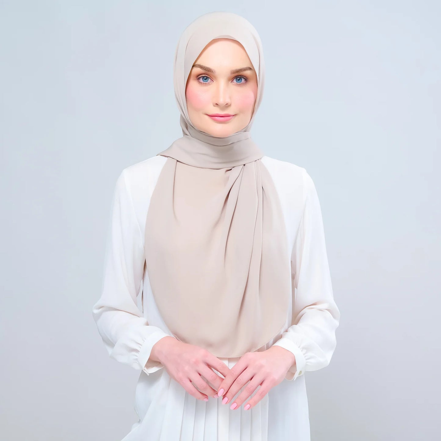 Instant Tag n' Go Shawl | Chiffon Silk in Taupe