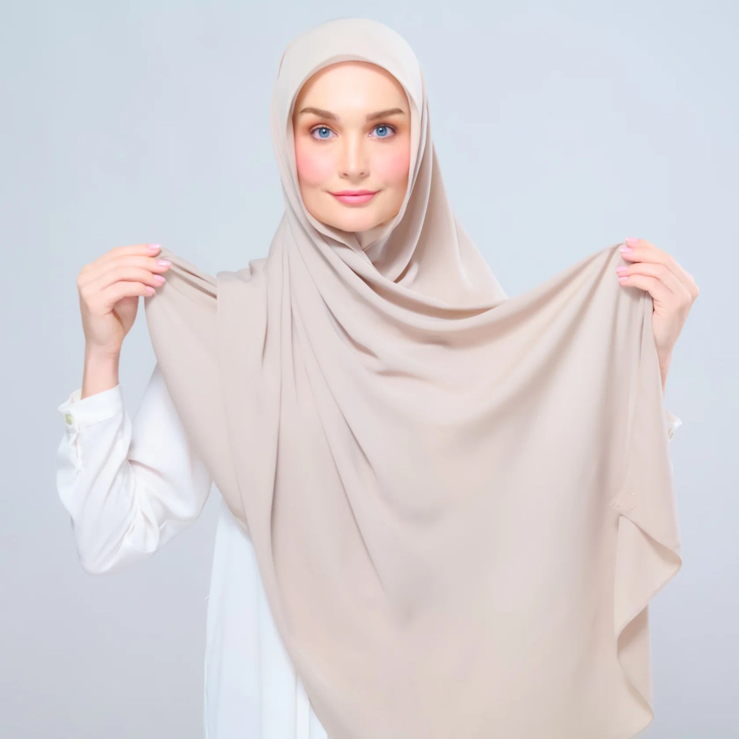 Instant Tag n' Go Shawl | Chiffon Silk in Taupe
