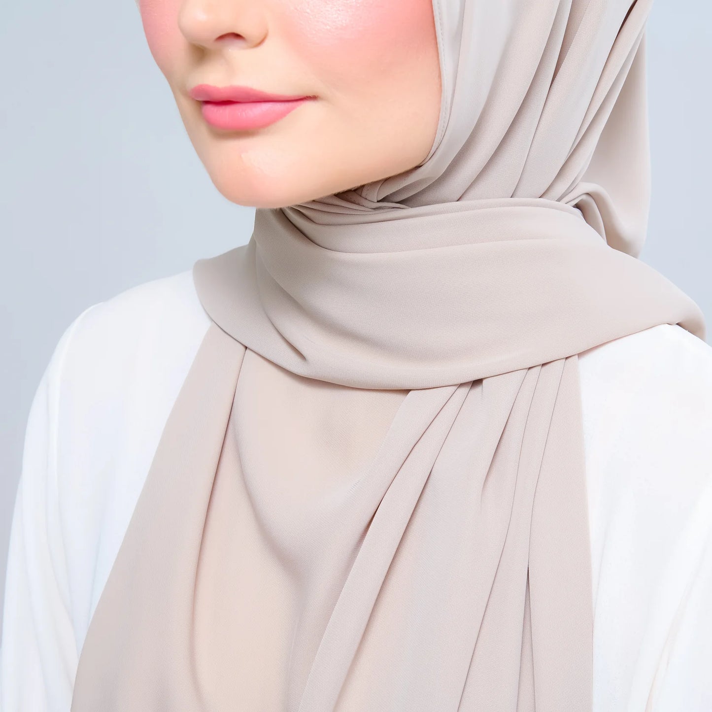 Instant Tag n' Go Shawl | Chiffon Silk in Taupe