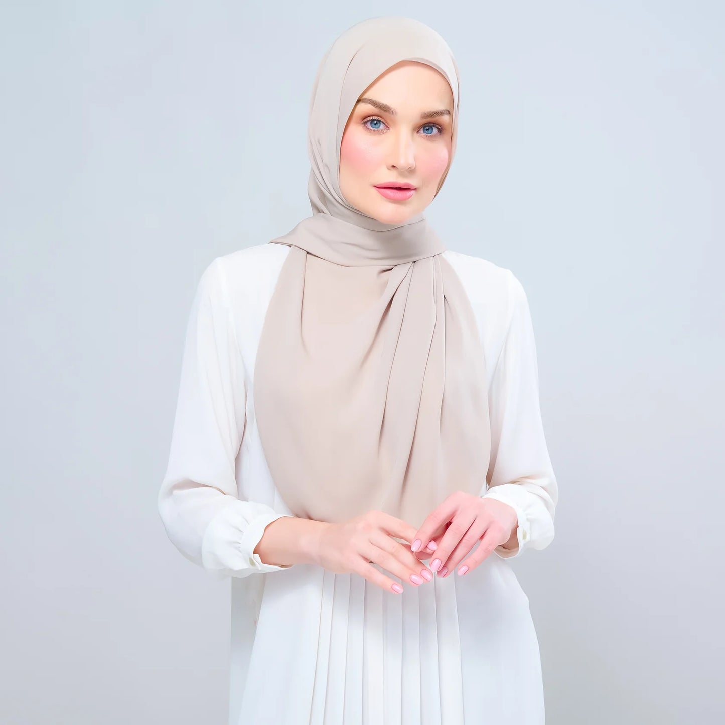 Instant Tag n' Go Shawl | Chiffon Silk in Taupe