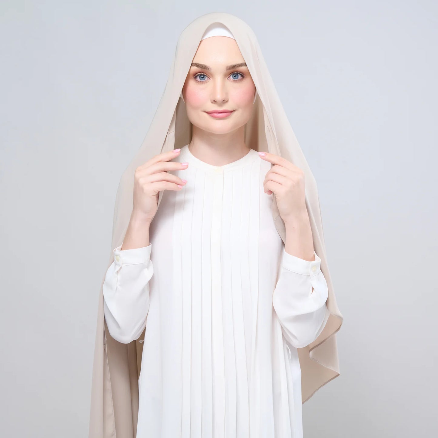 Instant Tag n' Go Shawl | Chiffon Silk in Taupe