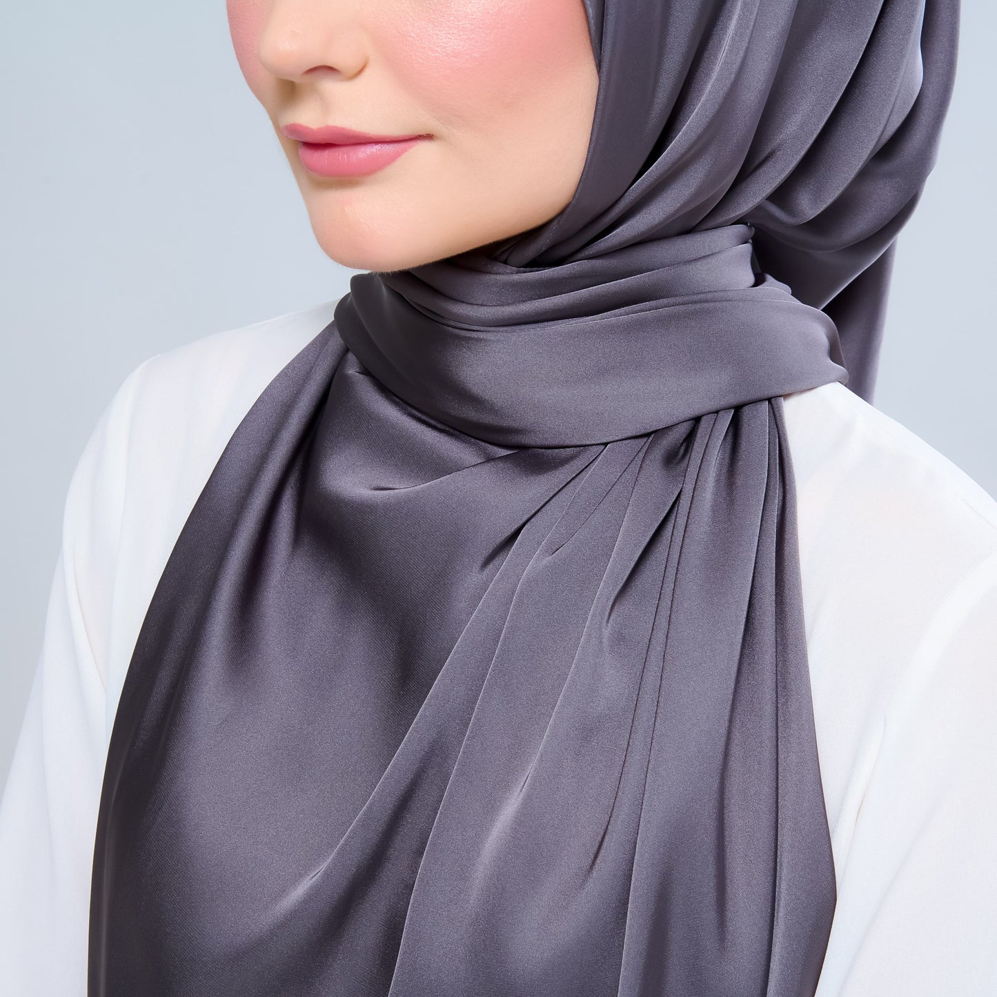 Instant Tag n' Go Shawl | Satin Silk in Deep Grey