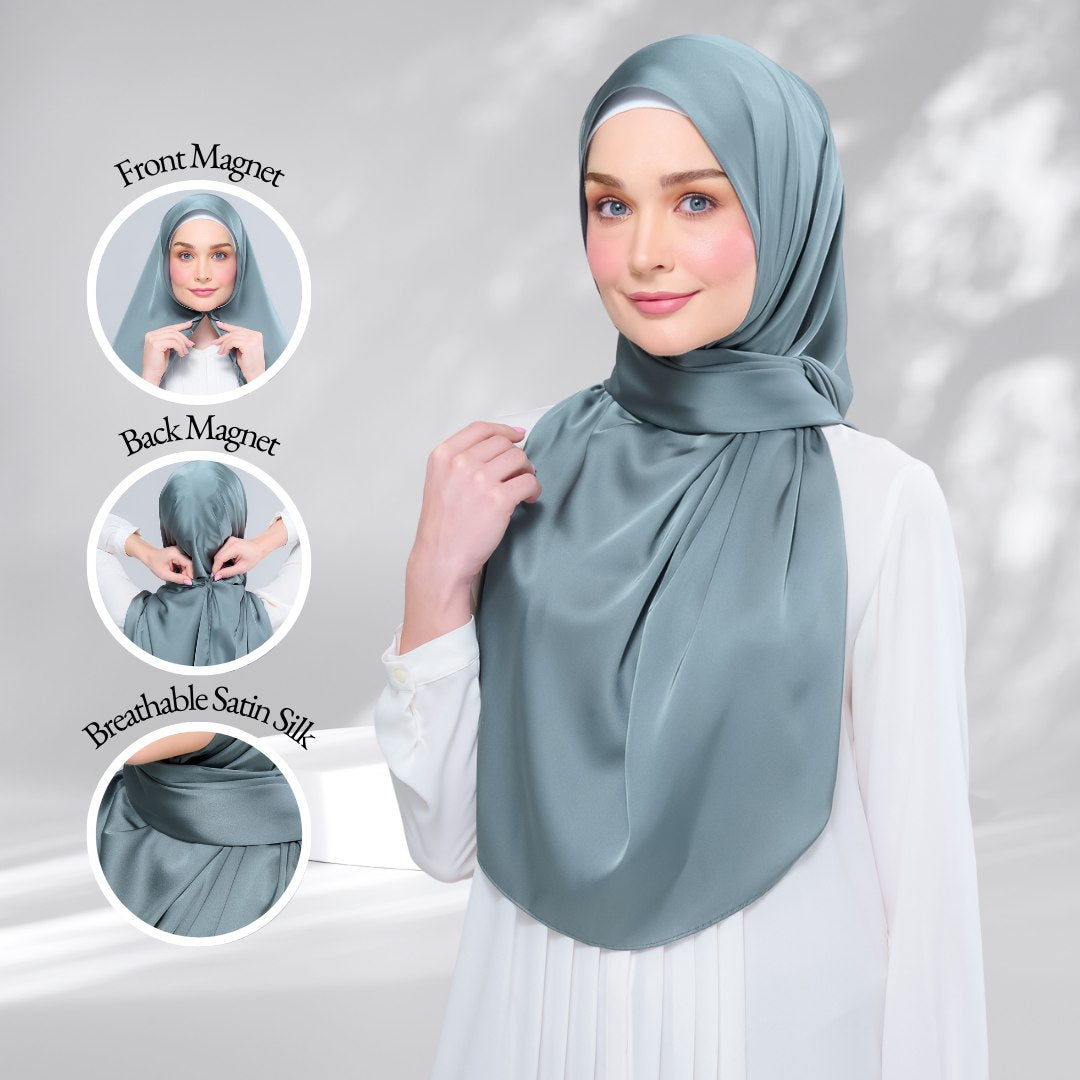 Instant Tag n' Go Shawl Satin Silk in Sea Green - Main Image