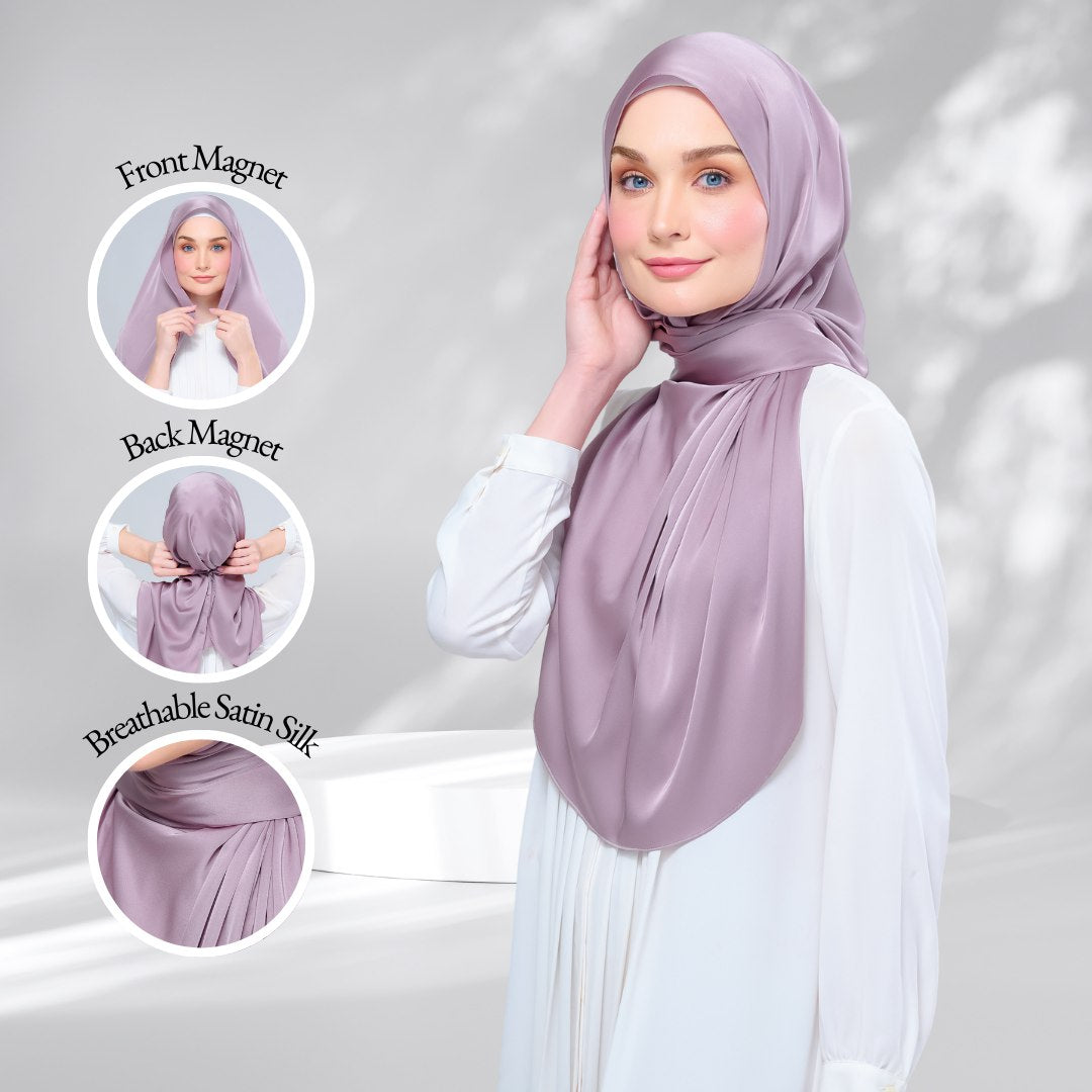 Instant Tag n' Go Shawl Satin Silk in Thistle