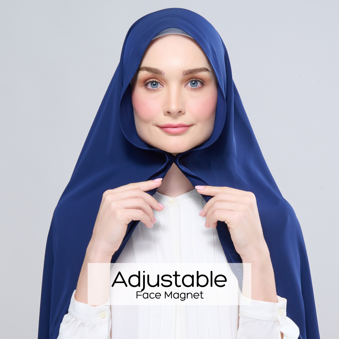 Instant Tag n' Go Shawl | Chiffon Silk in Navy Blue