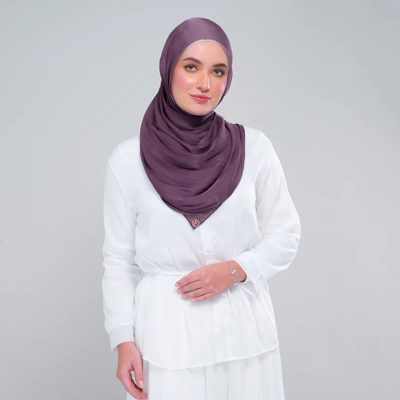 Raia Shawl | Ironless Shimmer in Dark Thistle