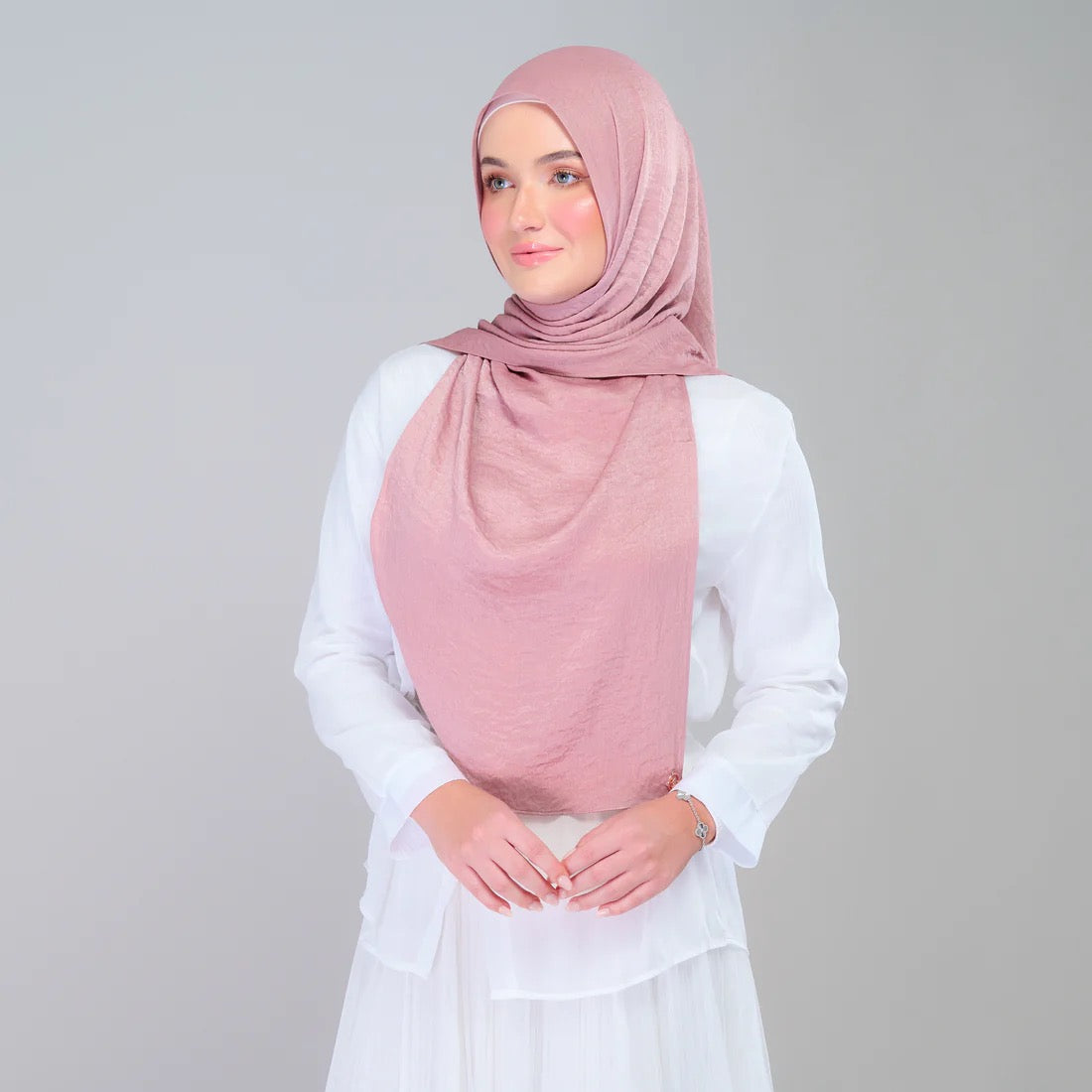 Instant Tag n' Go Shawl | Textured Silk in Blush