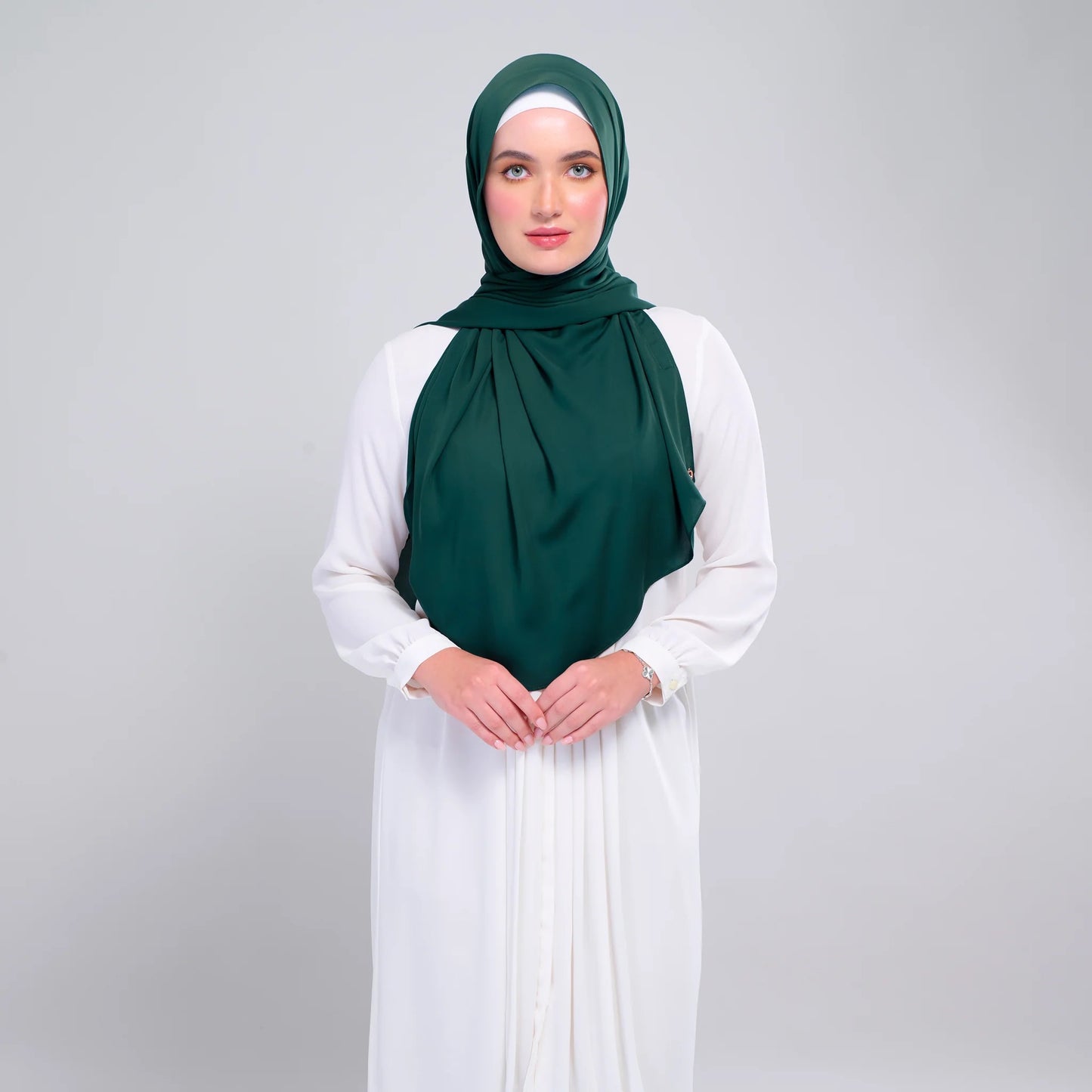 Instant Tag n' Go Shawl | Chiffon Silk in Emerald Green