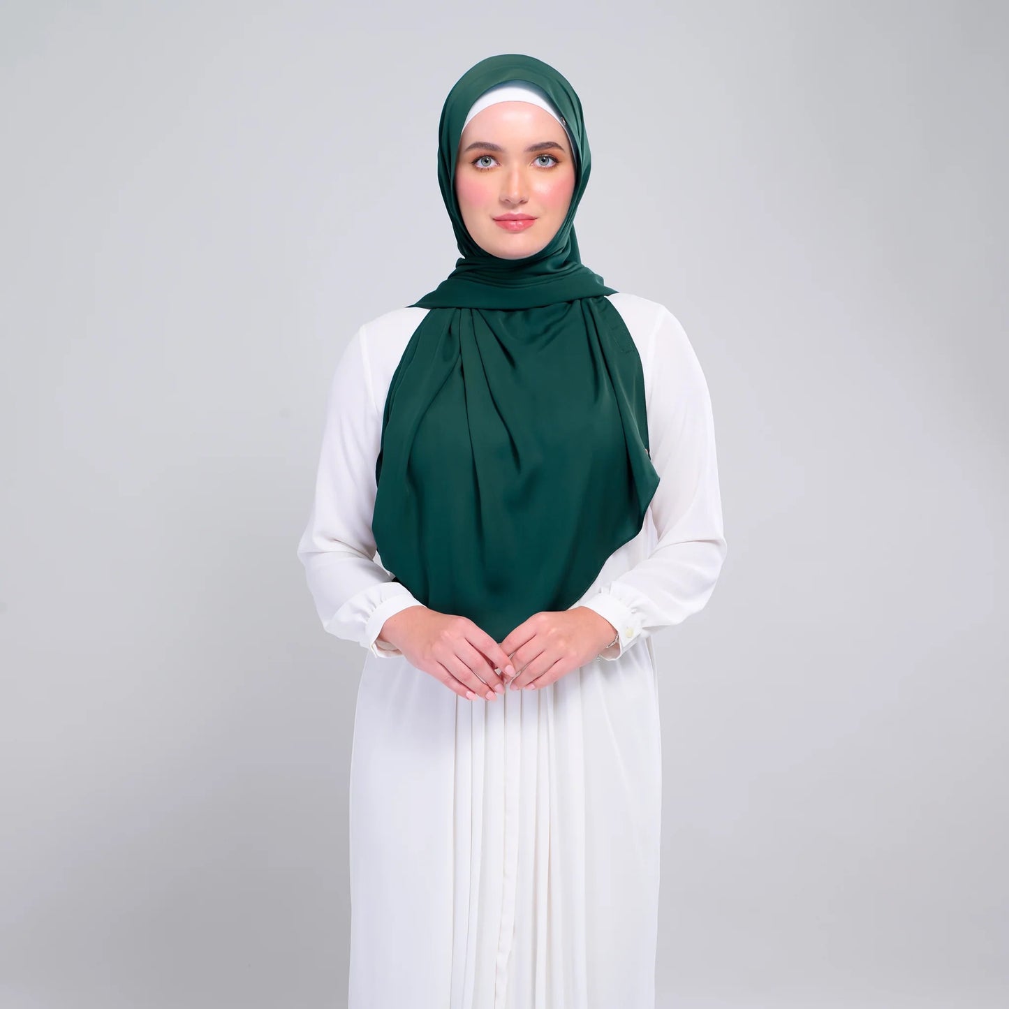 Instant Tag n' Go Shawl | Chiffon Silk in Emerald Green