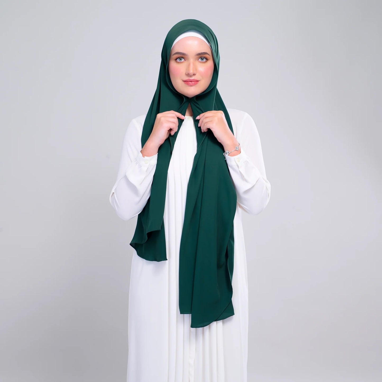 Instant Tag n' Go Shawl | Chiffon Silk in Emerald Green