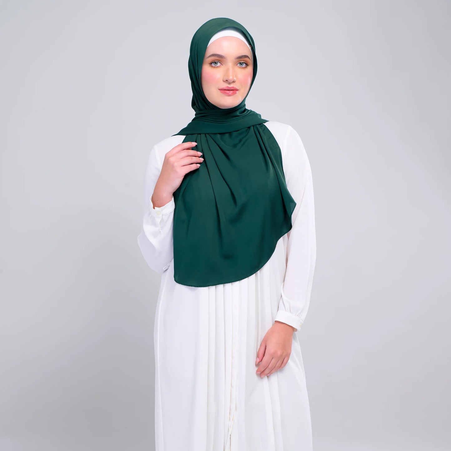 Instant Tag n' Go Shawl | Chiffon Silk in Emerald Green