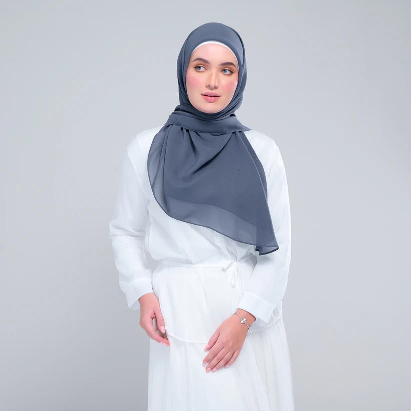 Instant Square Tag n' Go | Cotton Voile in Denim Blue