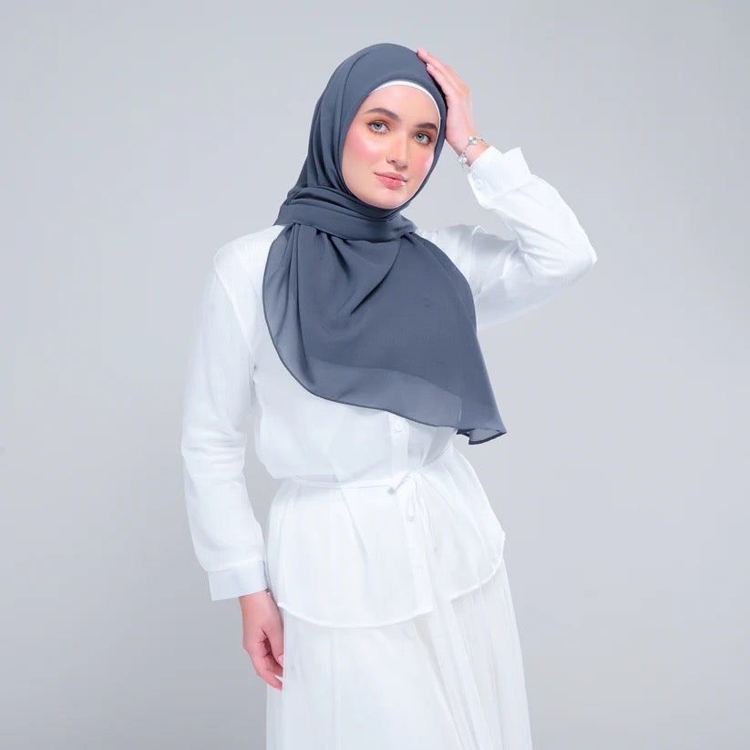 Instant Square Tag n' Go | Cotton Voile in Denim Blue