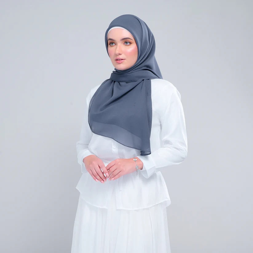 Instant Square Tag n' Go | Cotton Voile in Denim Blue