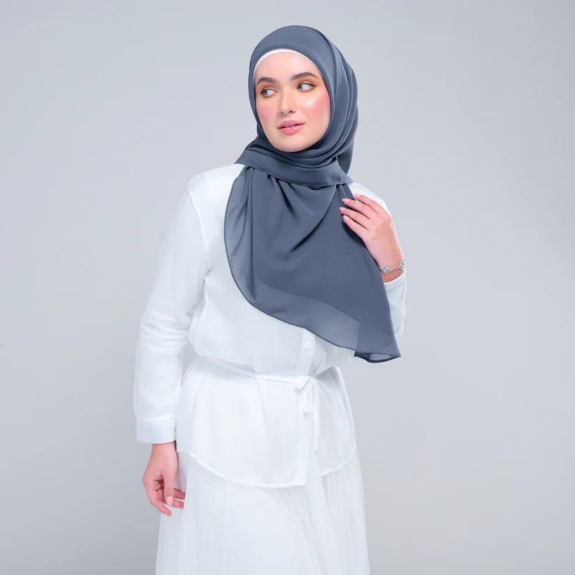 Instant Square Tag n' Go | Cotton Voile in Denim Blue