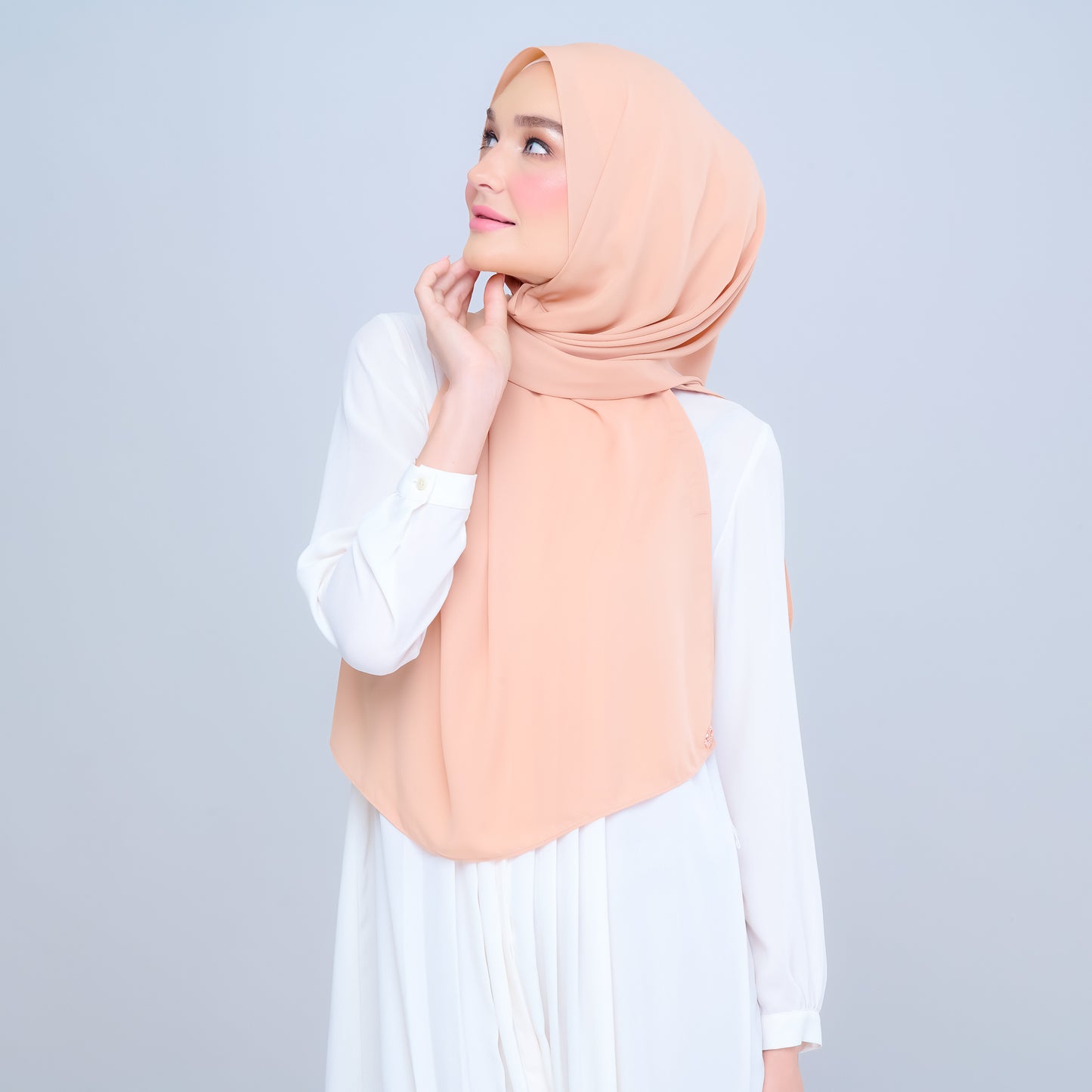 Instant Tag n' Go Shawl | Chiffon Silk in Cantaloupe