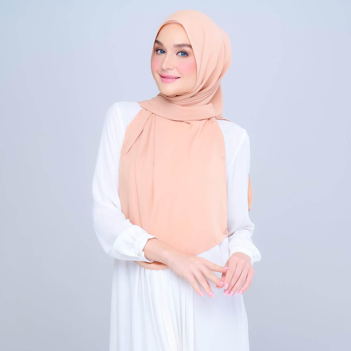 Instant Tag n' Go Shawl | Chiffon Silk in Cantaloupe