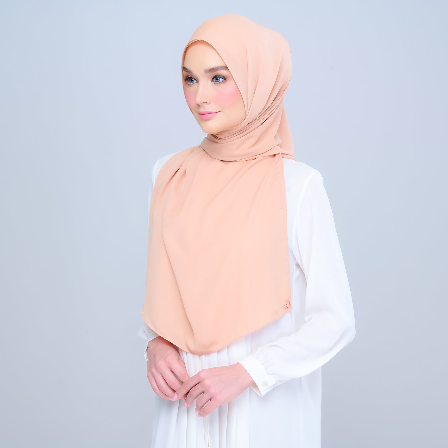 Instant Tag n' Go Shawl | Chiffon Silk in Cantaloupe