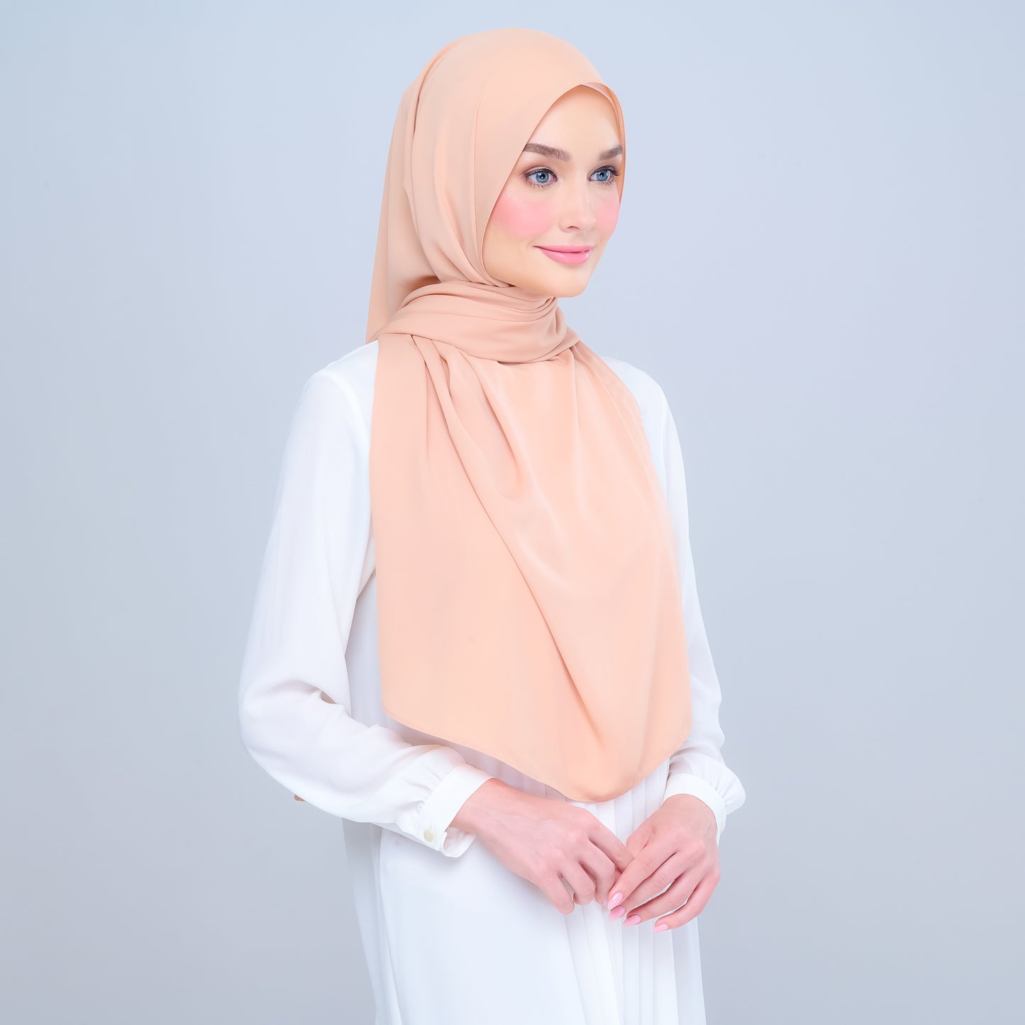 Instant Tag n' Go Shawl | Chiffon Silk in Cantaloupe