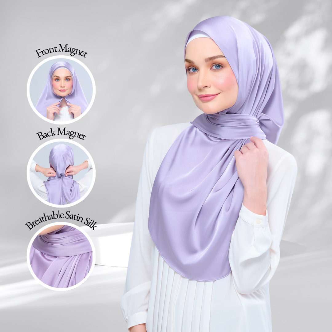 Instant Tag n' Go Shawl | Satin Silk in Lavender Blush
