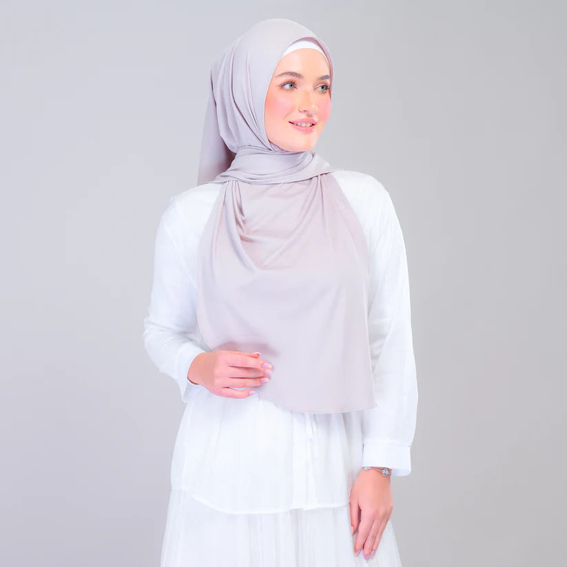 Instant Tag n' Go Shawl | Ribbed Jersey in Taupe