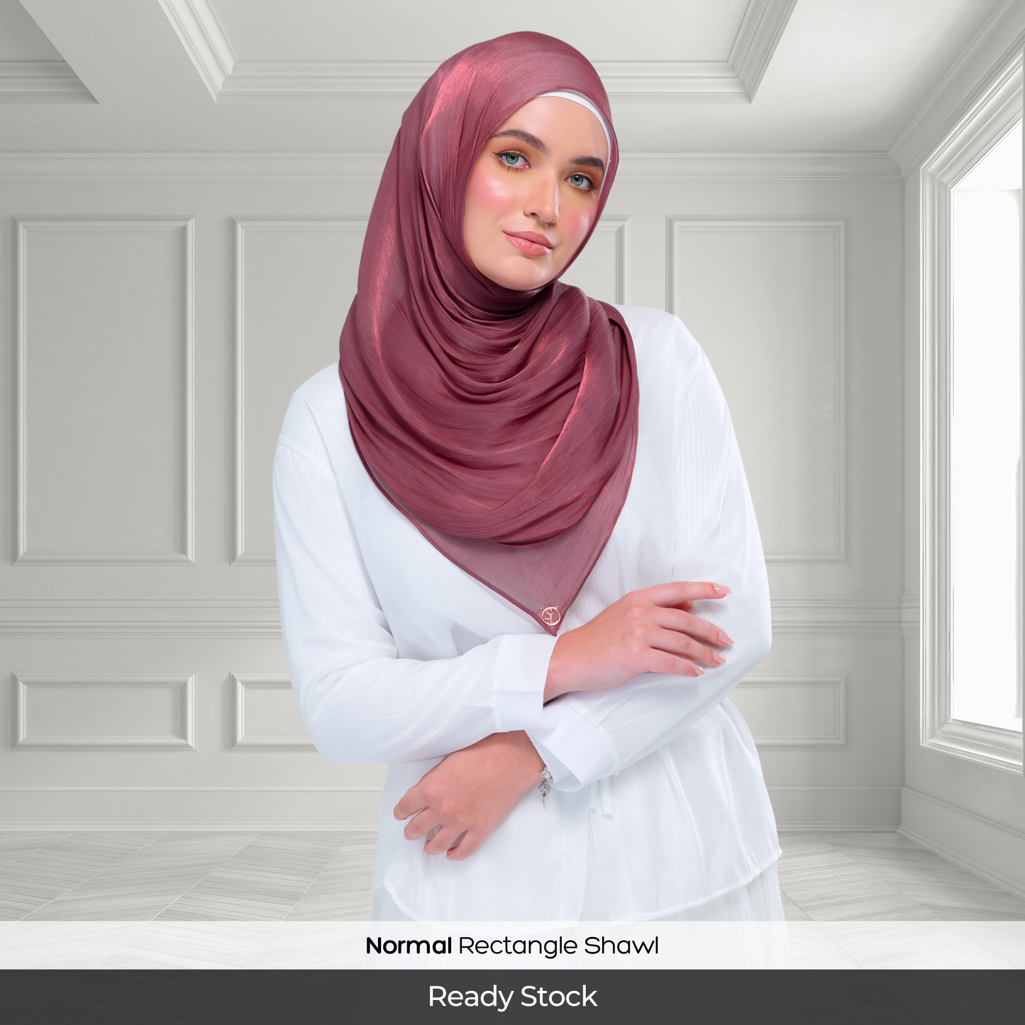 Raia Shawl | Ironless Shimmer in Wineberry
