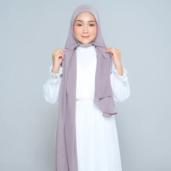 Semi Instant Sarongje | Chiffon Silk in Ash Taupe