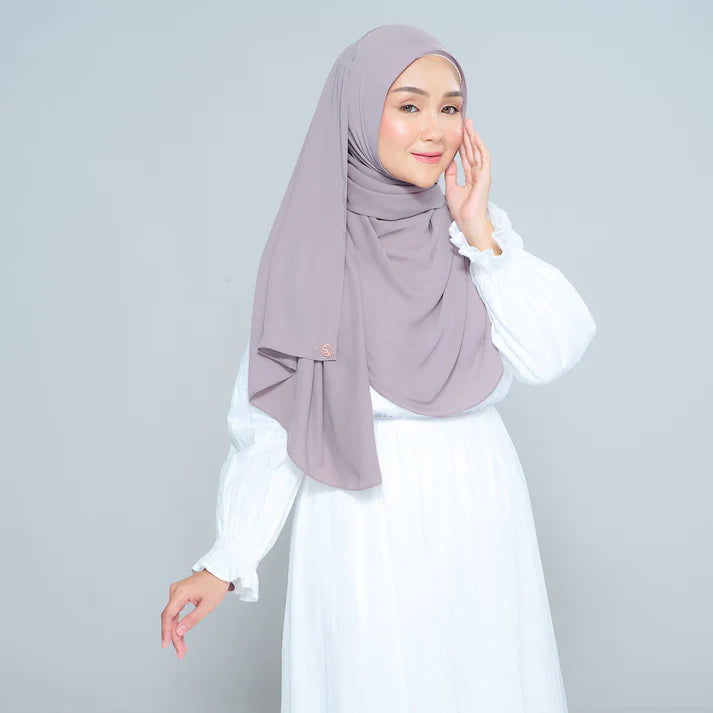 Semi Instant Sarongje | Chiffon Silk in Ash Taupe