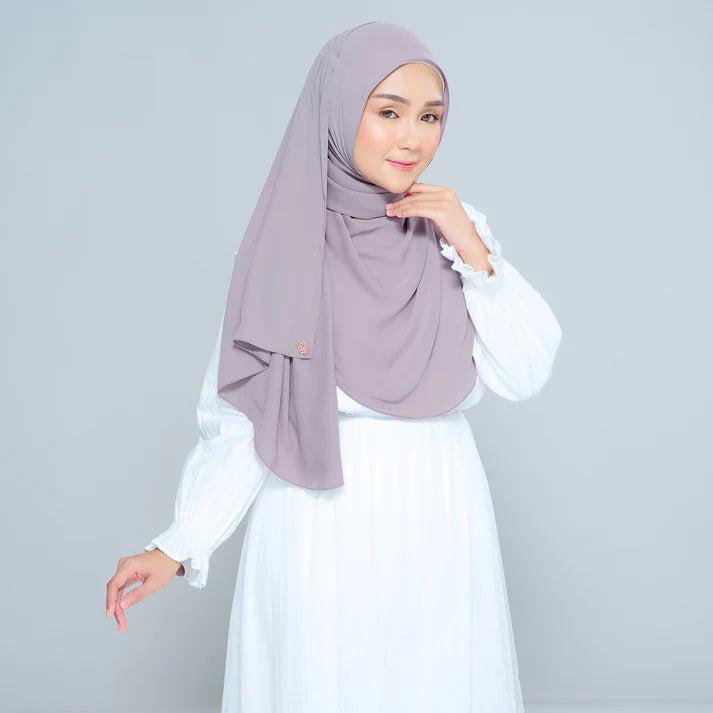 Semi Instant Sarongje | Chiffon Silk in Ash Taupe