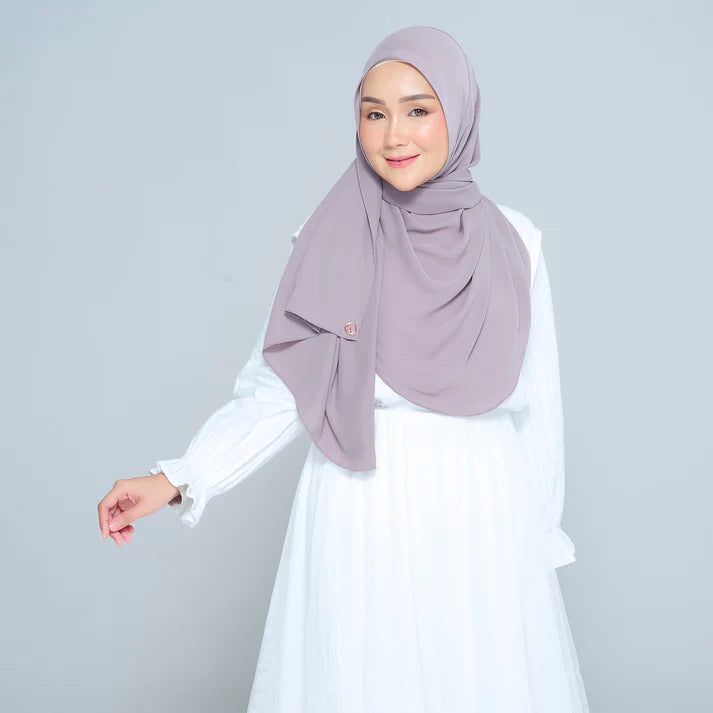 Semi Instant Sarongje | Chiffon Silk in Ash Taupe