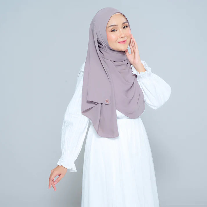 Semi Instant Sarongje | Chiffon Silk in Ash Taupe
