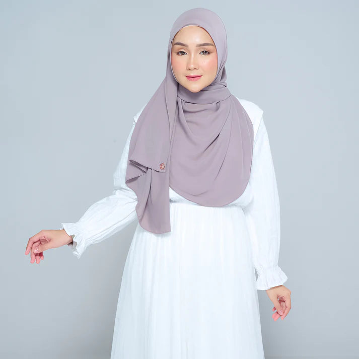 Semi Instant Sarongje | Chiffon Silk in Ash Taupe