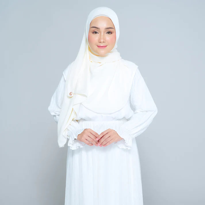 Semi Instant Sarongje | Chiffon Silk in Buttercream