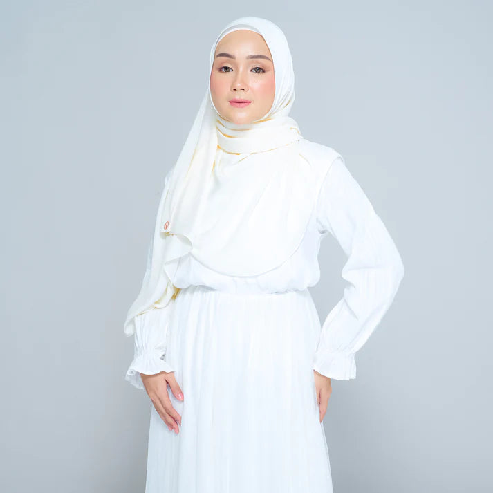 Semi Instant Sarongje | Chiffon Silk in Buttercream