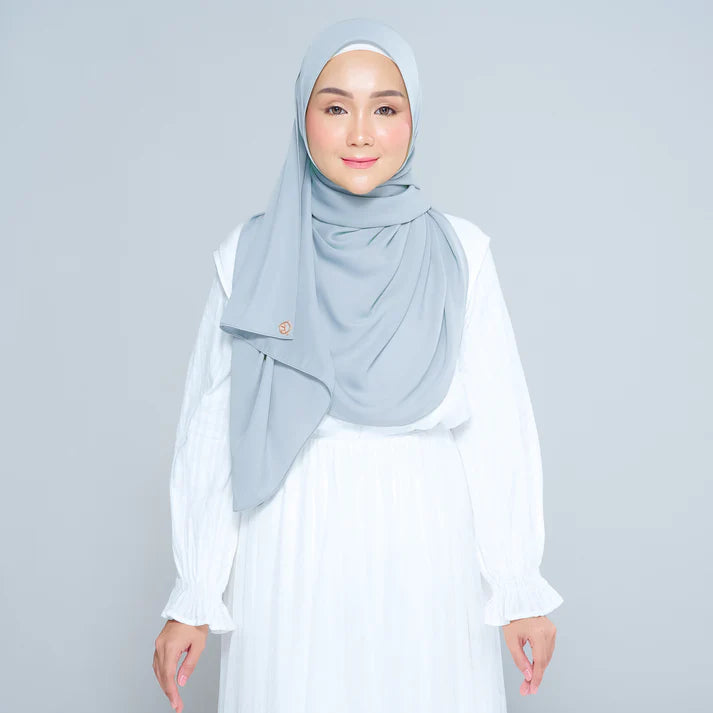 Semi Instant Sarongje | Chiffon Silk in Dusty Blue