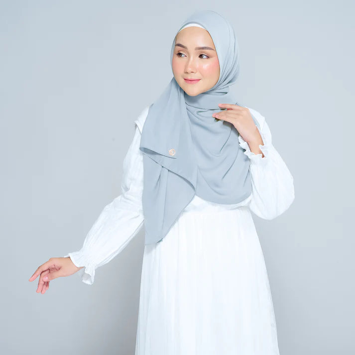 Semi Instant Sarongje | Chiffon Silk in Dusty Blue