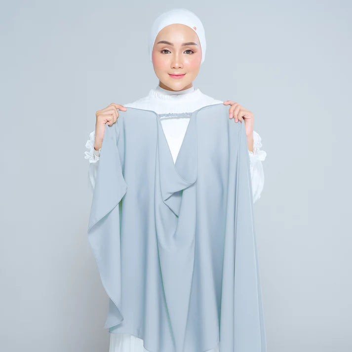 Semi Instant Sarongje | Chiffon Silk in Dusty Blue