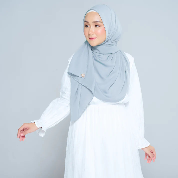 Semi Instant Sarongje | Chiffon Silk in Dusty Blue