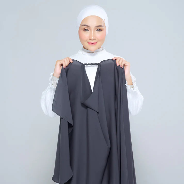 Semi Instant Sarongje | Chiffon Silk in Dark Grey