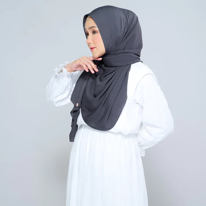 Semi Instant Sarongje | Chiffon Silk in Dark Grey