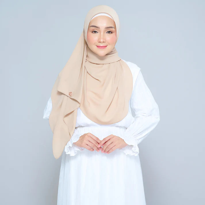 Semi Instant Sarongje | Chiffon Silk in Latte