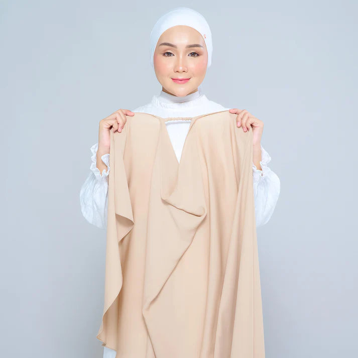 Semi Instant Sarongje | Chiffon Silk in Latte