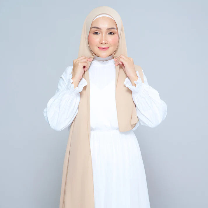Semi Instant Sarongje | Chiffon Silk in Latte